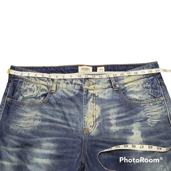 Decibel Dark Blue Acid Wash Jogger Jeans - Picture 7 of 9